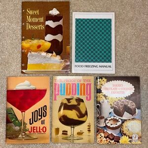 4 Vintage 1960s Softcover General Foods Recipe Booklets & 1 Food Freezing Manual